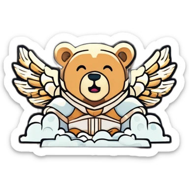 Heavenly bear of power at work sticker