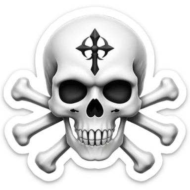 Wiz 101 casting sigil black and white death skull   inspired school sticker