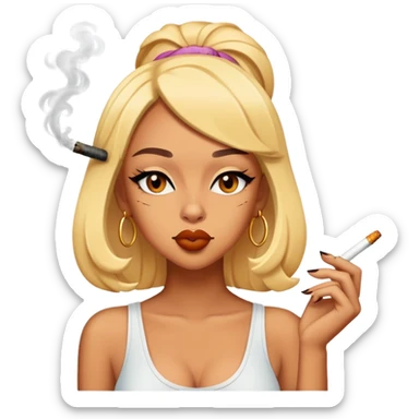 doja cat smoking a cigarrete sticker