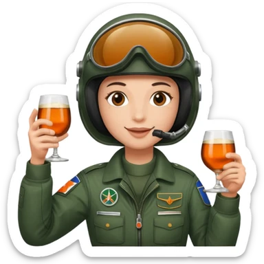 pilot a Jägermeister champion raising  glass saying Cheers! sticker