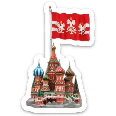 the flag of the city of Moscow with St. George on a red background sticker