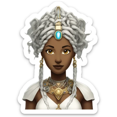 Technomancy Goddess is a mystical being who controls both magic and technology. She can cast spells on technological networks. Her powers blend the ancient art of magic with advanced cybernetics and technology. She can command machines sticker