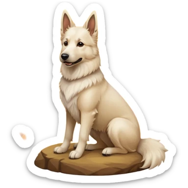 White belgian Shepard sit in A sunset   sticker