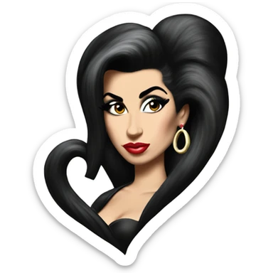 Amy Winehouse rockabilly style heart sticker