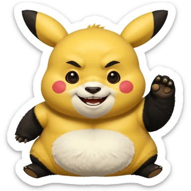 Pickachu and Kung fu panda po sticker