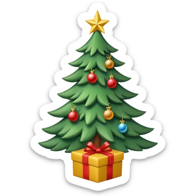 Christas tree, or gift sticker