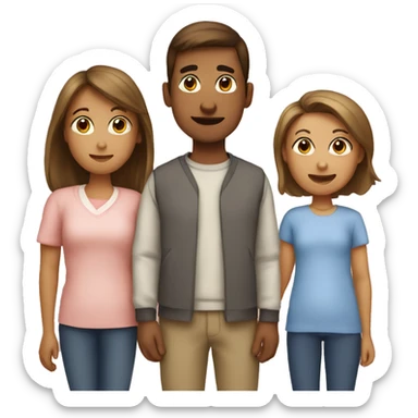 a family of 1 mum, an oldest sister, middle child brother, and youngest sister sticker