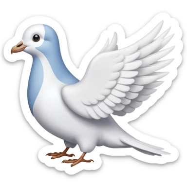 a dove with a letter in paws sticker