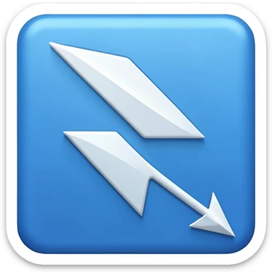 Un cuadrado azul con una flecha en medio sticker