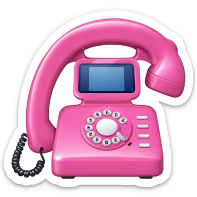 pink phone call \caller id bubble sticker