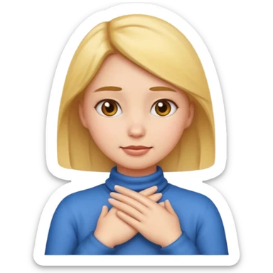 make a girl emoji crossing hands around neck sticker