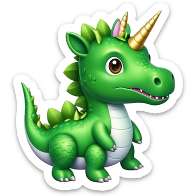 cocodrilo con un unicornio  sticker