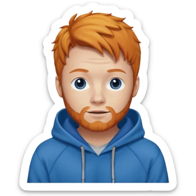 ginger man with blue hoodie sticker