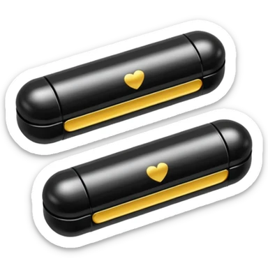 Minimalistic futuristic black medicine pills pack emoji, metallic black and white, reflective sleek surfaces, flat vector design, high-tech clean UI icon sticker