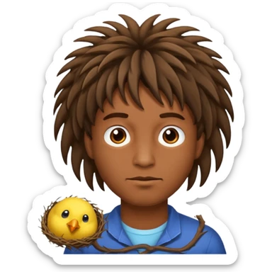 Man who's hair is a Birds nest sticker