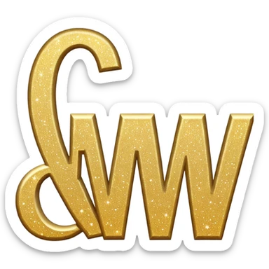 The word wonderful with glitter sticker