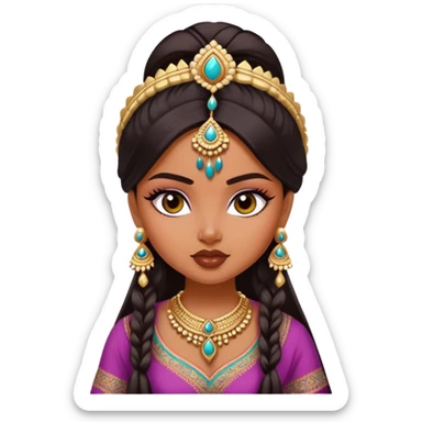 pretty bratz indian baddie asian, desi clothes, dark hair sticker