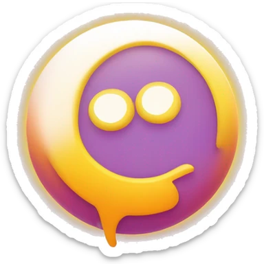 A circular Twitch-style emoji, yellow to orange gradient background, stylized white "F" in the center, conveying energy and excitement. sticker