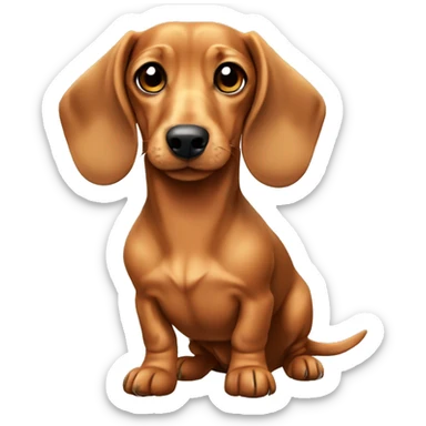 Mini light brown dachshund sticker