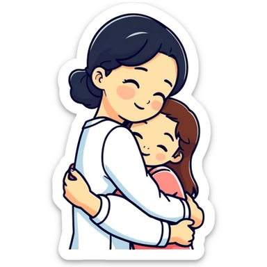 girl hugging herself sticker