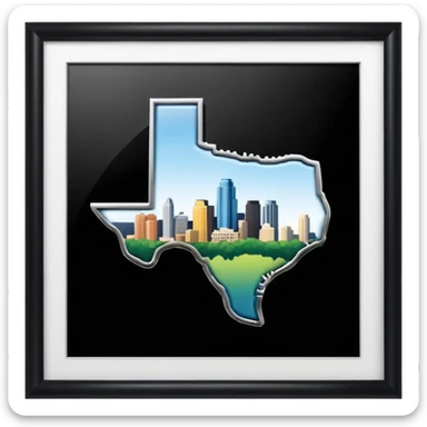 Austin Texas Location as letters sticker