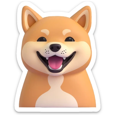 shiba inu, laughing sticker