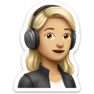 Ma femme brune avec un casque de vélo sur la tête et moi blonde avec un livre à la mai  sticker