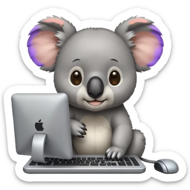 Cute koala on it’s computer sticker