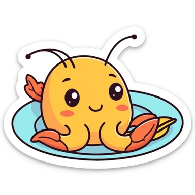 A fried shrimp crying  sticker
