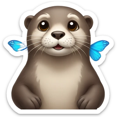 Otter with butterfly wings sticker