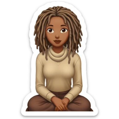 Black woman with locs near fireplace sticker
