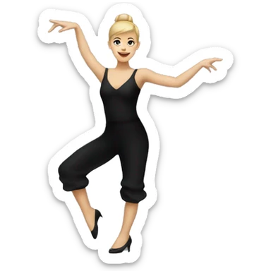 caucasian woman jazz dancer black attire sticker