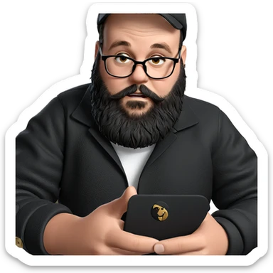 stylish boy with black jacket sticker