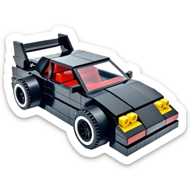  Venom’s aerodynamic opulent dark  futuristic concept loosely based on Toyota 1986 AE86 (flat long straight faceted mechanical body)Lego lightweight stealthy street hot rod  sticker