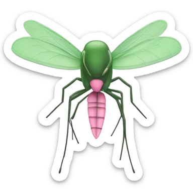 Pink and green mosquito  sticker