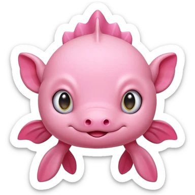 Cartoon-style Discord emoji of a pink axolotl, simple and clean design, rounded shapes, front view, cute and friendly expression, big cartoon eyes, smooth and clear outlines, flat bright colors, transparent background, vector style, highly readable at small sizes, no text, no realistic shadows. sticker