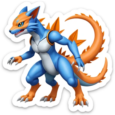 Gabite-Veemon-Digimon-Latias-Peppercat-Pokémon-Flamedramon-fusion-animal-hybrid-creature, Full body  sticker