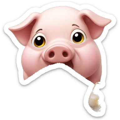 a pig eating a mountain of salt sticker