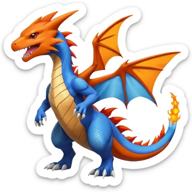 Garchomp-Veemon-Charizard-Digimon-Latias-Peppercat-Pokémon-Flamedramon-fusion-animal-hybrid-creature, Full body  sticker