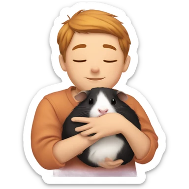  hugging a guineapig sticker