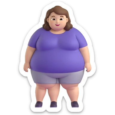 chubby white woman with brown hair, friendly expression sticker