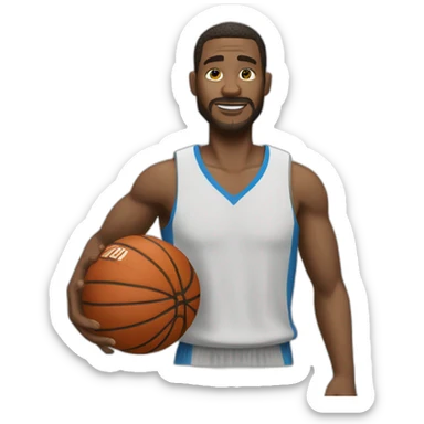 un homme qui fait du basket sticker