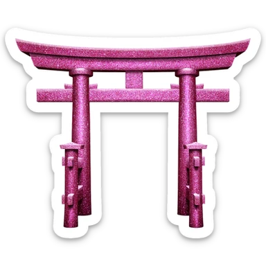 Shiny sparkly glittery beautiful elegant pretty precious divine Japanese Torii gate and beautiful pathway aesthetic scenery  sticker