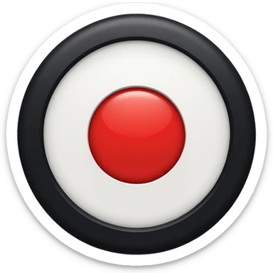 A black circle surrounded by a white circle surrounded by a red circle there should only be 3 rings sticker