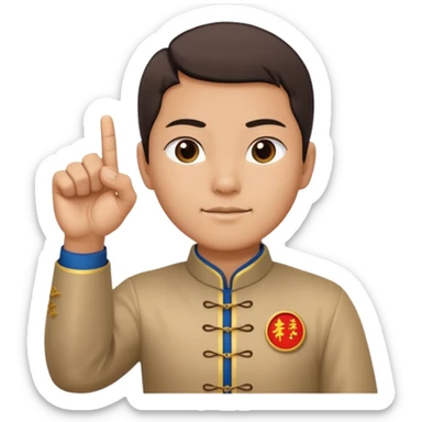 Traditional Chinese greeting gesture: right fist in left palm sticker
