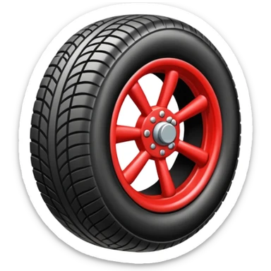 he aircraft's landing gear is one inflated, plump wheel with a strut, black in color sticker