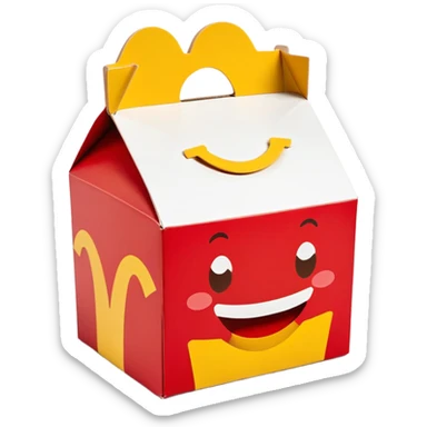 Red and yellow McDonald’s kids happy meal box  sticker