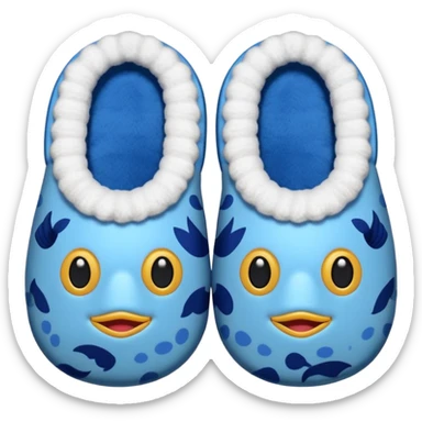 slippers with fish face on the top sticker