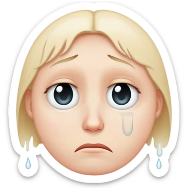sad face with tear sticker