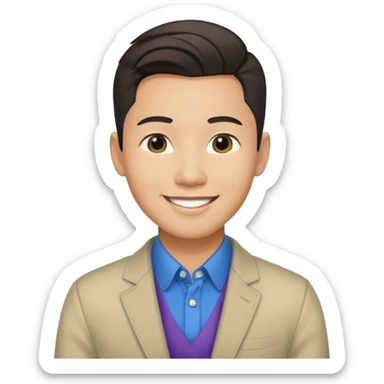 Asian gay man sticker